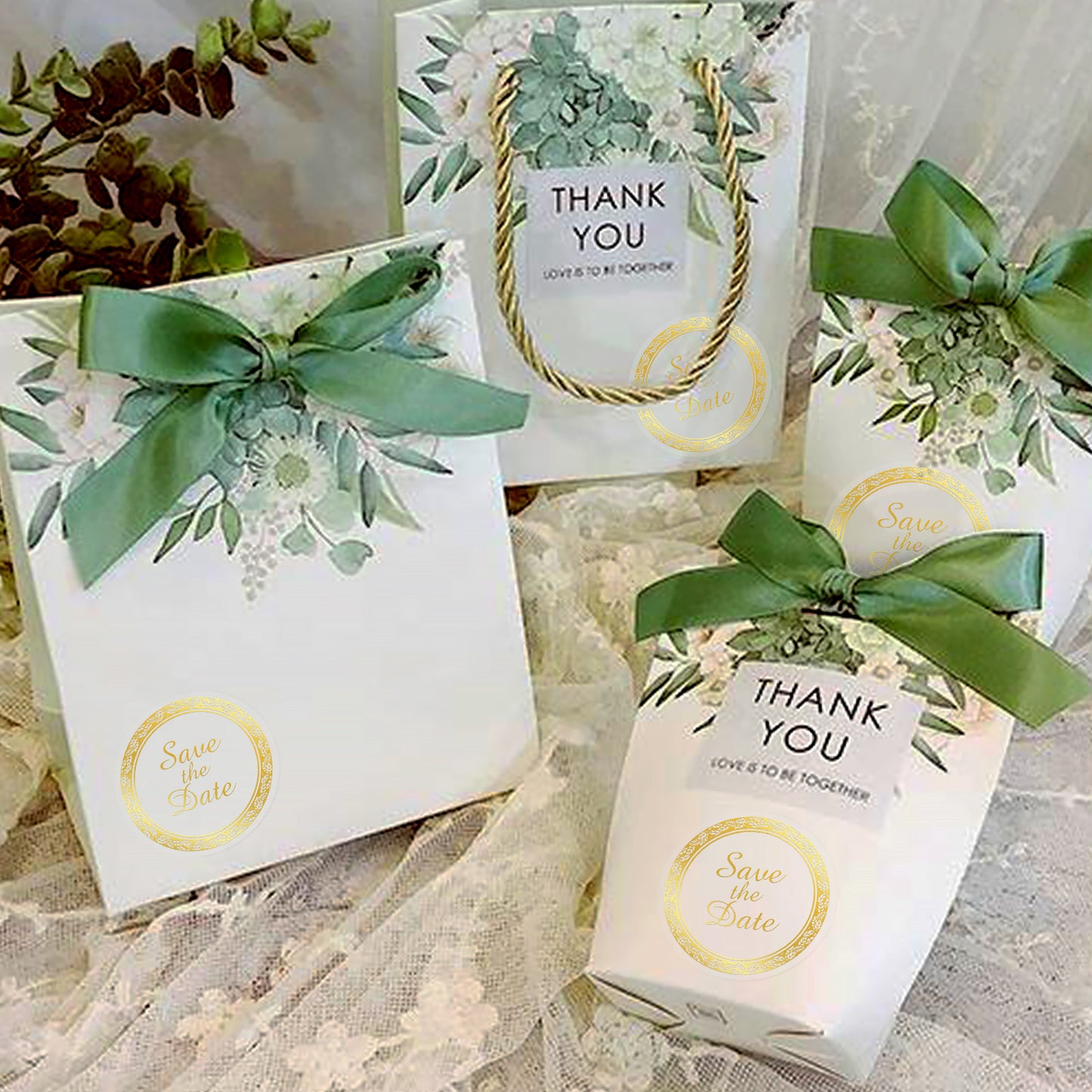 Anwyll Save The Date Stickers,100Pcs 1.6Inch Envelope Seals Labels Stickers for Wedding,Self-Adhesive Clear Metal Gold Foil Wedding Envelope Stickers for Invitation Card Treat Bag Party Bridal Shower