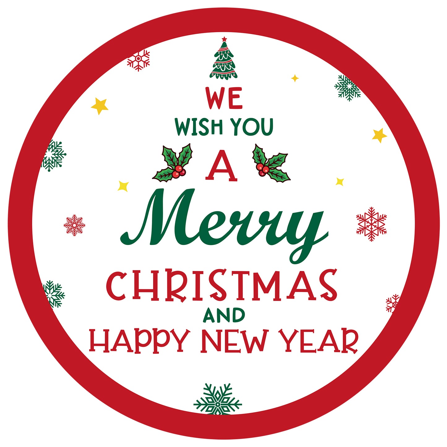 Anwyll Christmas Stickers,Merry Christmas Gift Stickers,120Pcs 2Inch Happy New Year Stickers,Self-Adhesive Christmas Envelope Seal Label Sticker,Holly Xmas Sticker,Happy Holiday Sticker for Card Craft