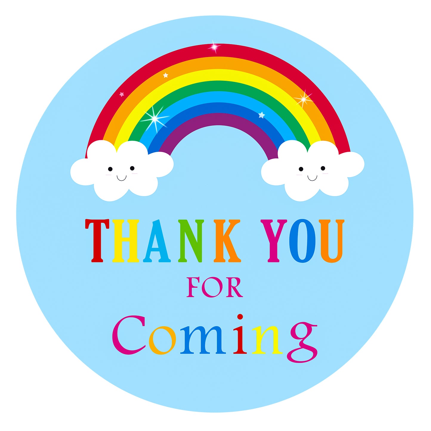 Anwyll Thank You for Coming Stickers, Rainbow 2 Inch, 120 Pcs, Premium Paper, Waterproof, Party Favors for Baby Shower, Gift Wrapping, Envelope Seals, Wedding