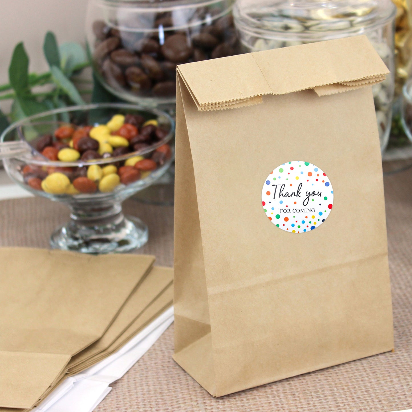 Anwyll Thank You for Coming Stickers,60Pcs 2 Inch Thank You Stickers,Thank You Labels Stickers for Packaging Party Favor,Colourful Dots Circle Stickers for Birthday Wedding Baby Shower Envelope