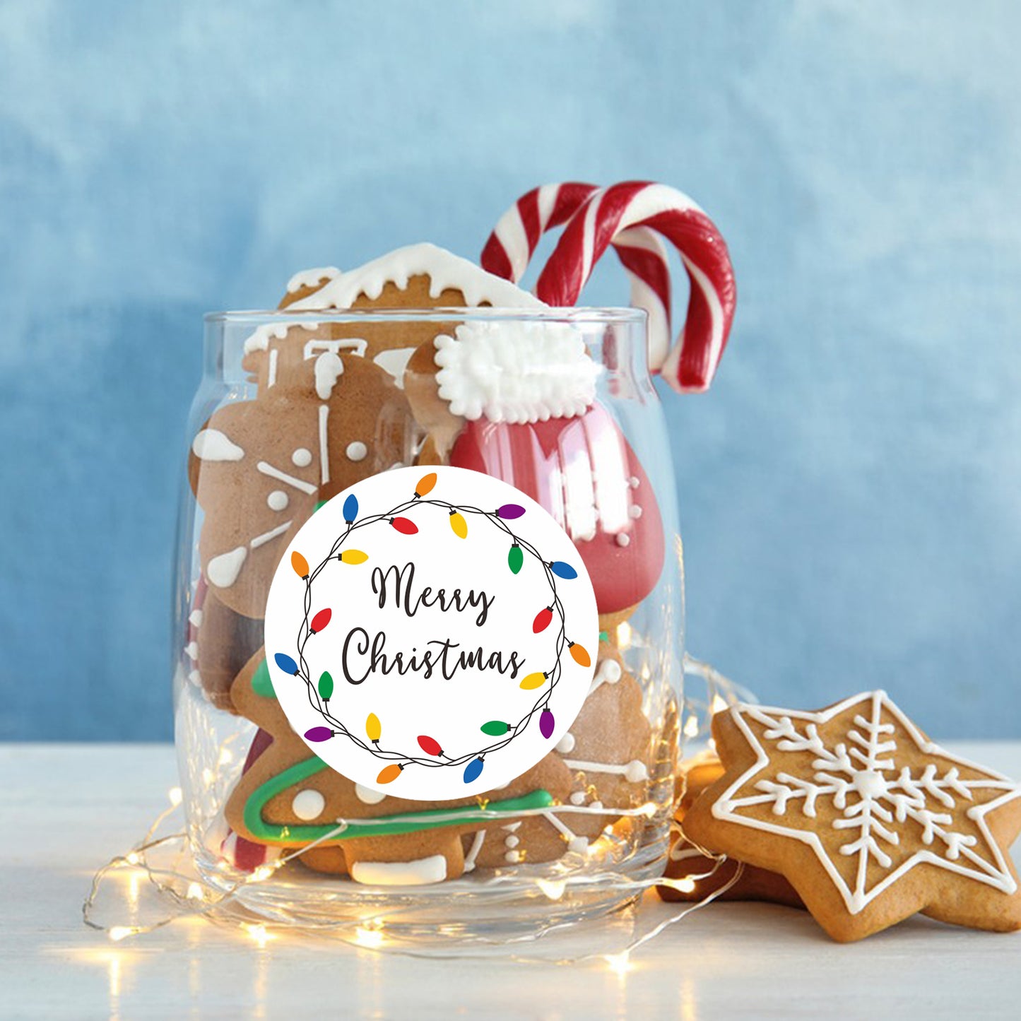 Anwyll Merry Christmas Gift Stickers,120Pcs 2Inch Christmas Envelope Seal Label Sticker,Self-Adhesive Merry and Bright Stickers,Light Xmas Holly and Jolly Stickers,Happy Holiday Sticker for Card Craft
