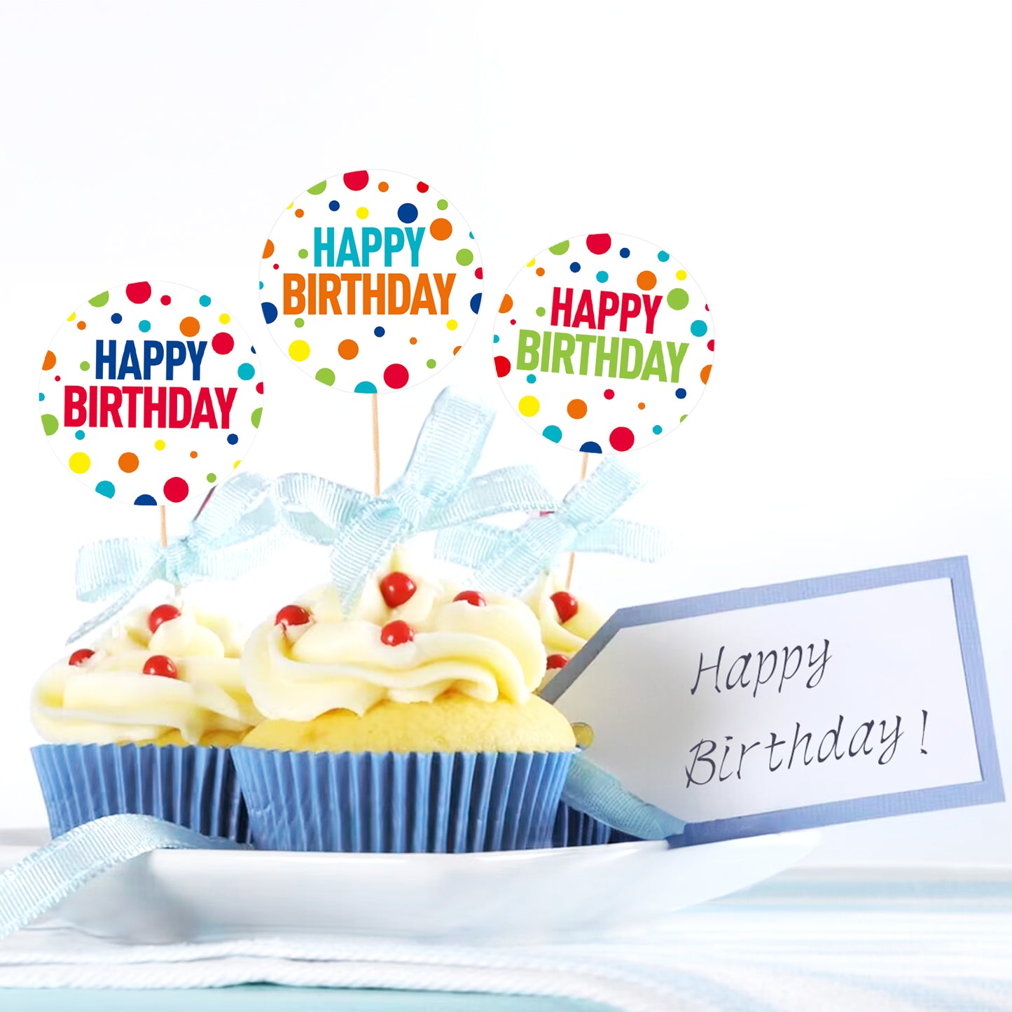 Anwyll Happy Birthday Stickers,120Pcs 2Inch Birthday Party Favors Present Stickers,Round Gift Stickers,Self-Adhesive Birthday Seals Labels Stickers for Adult Kid,Gift Wrap,Envelope,Card,Party Supply