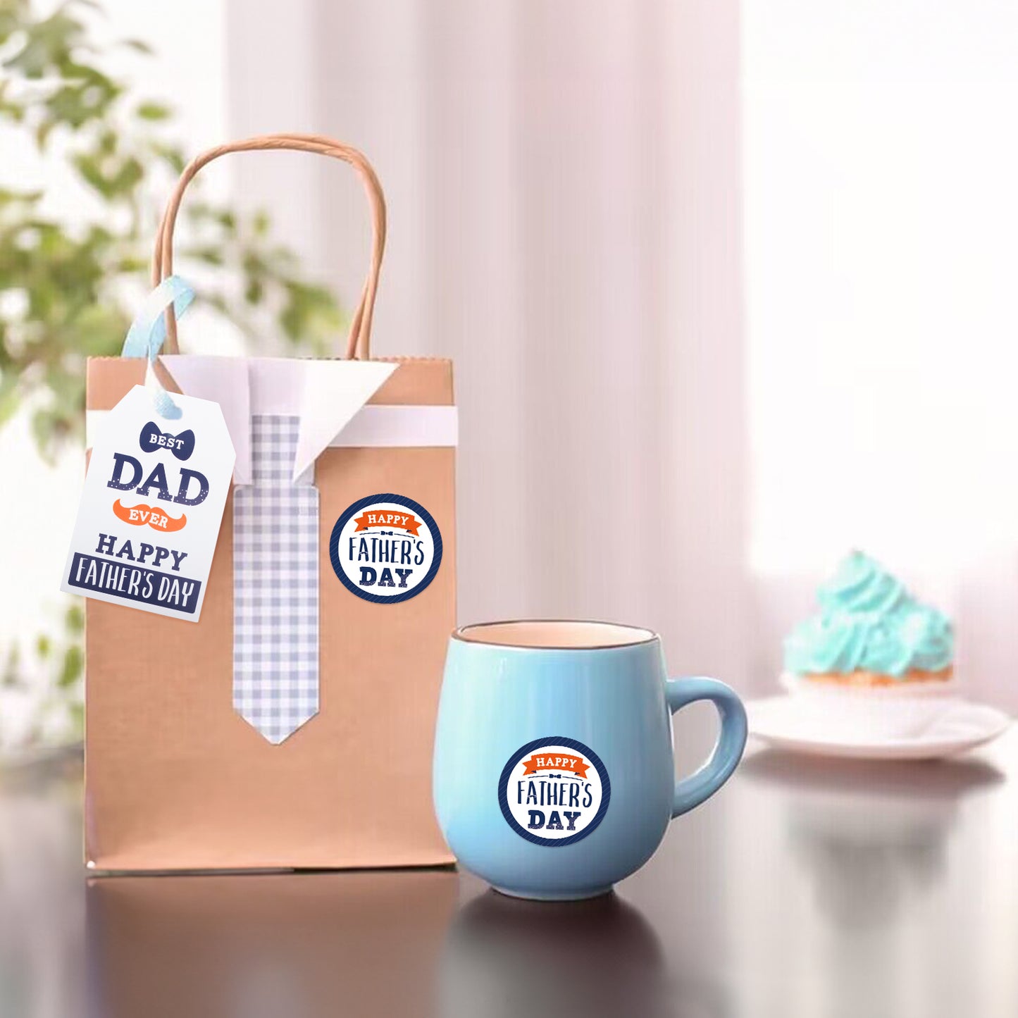 Anwyll Fathers Day Gift Stickers,Happy Father's Day Stickers,60Pcs 2Inch Round Fathers Day Labels Stickers,Self-Adhesive Beard Fathers Day Present Stickers for Gift Wrapping Envelope Seal Card Flower