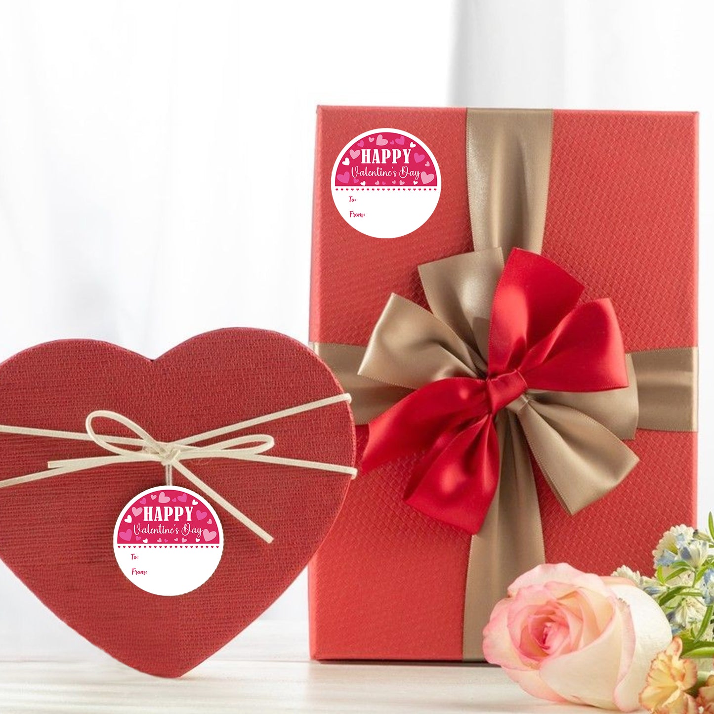 Anwyll Valentines Day Gift Stickers,Happy Valentine's Day Name Stickers,60Pcs 2Inch Valentines Day to from Stickers,Self-Adhesive Valentines Day Heart Stickers for Adults Kids Gift Wrap Envelope Seal