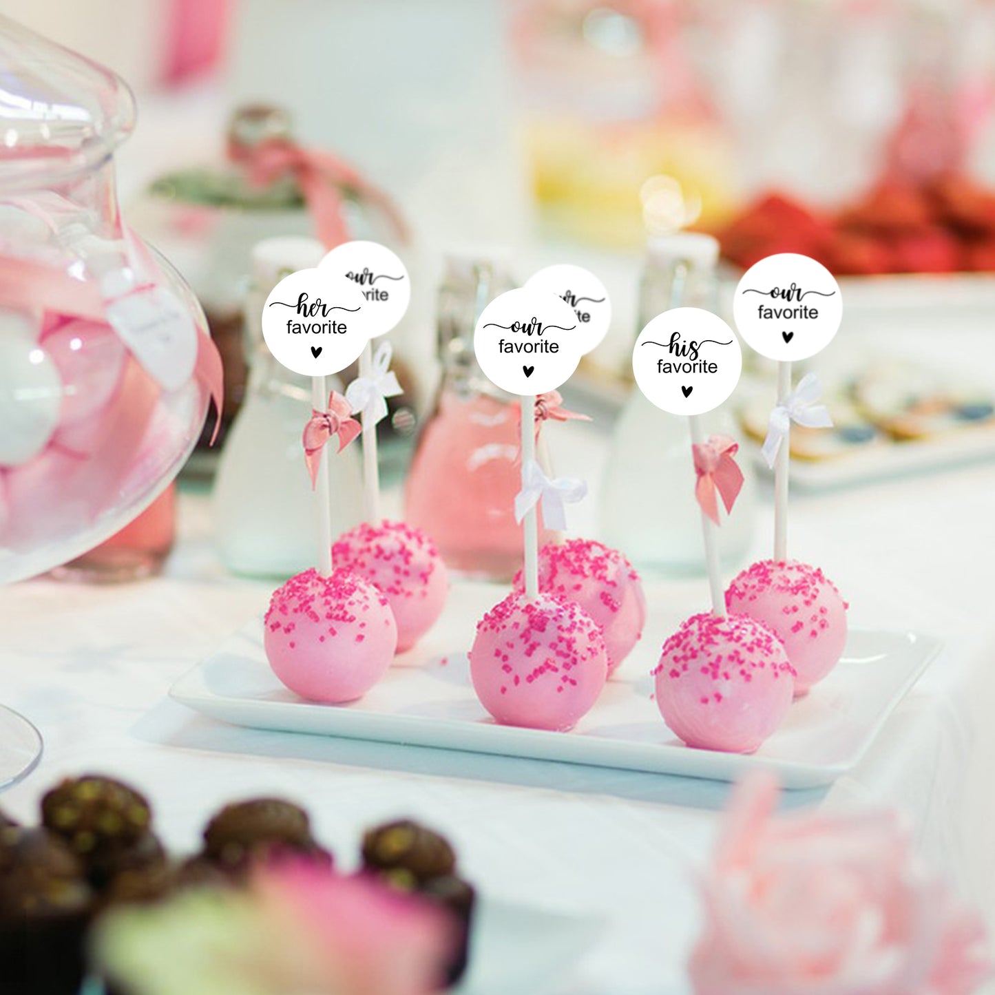 Anwyll Wedding Favors Stickers,His Her Favorite Stickers,120Pcs 2Inch Our Favorite Stickers,Self-Adhesive Black White Party Favors Sticker Label for Candy,Envelope,Gift Wrapping(40Pcs of Each Design)