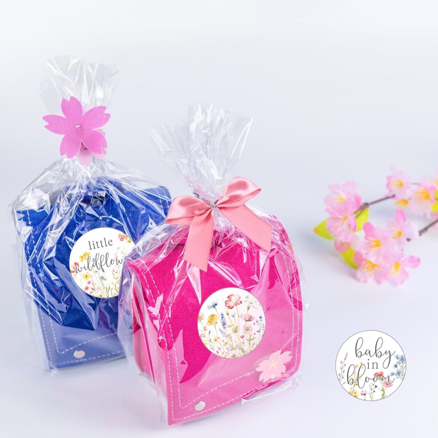 Anwyll Little Wildflower Baby Shower Kisses Candy Stickers,210Pcs 0.75Inch Baby Shower Party Favor Decor Sticker,Self-Adhesive Floral Baby In Bloom Sticker for Girl Boy Baby Shower Gender Reveal Party