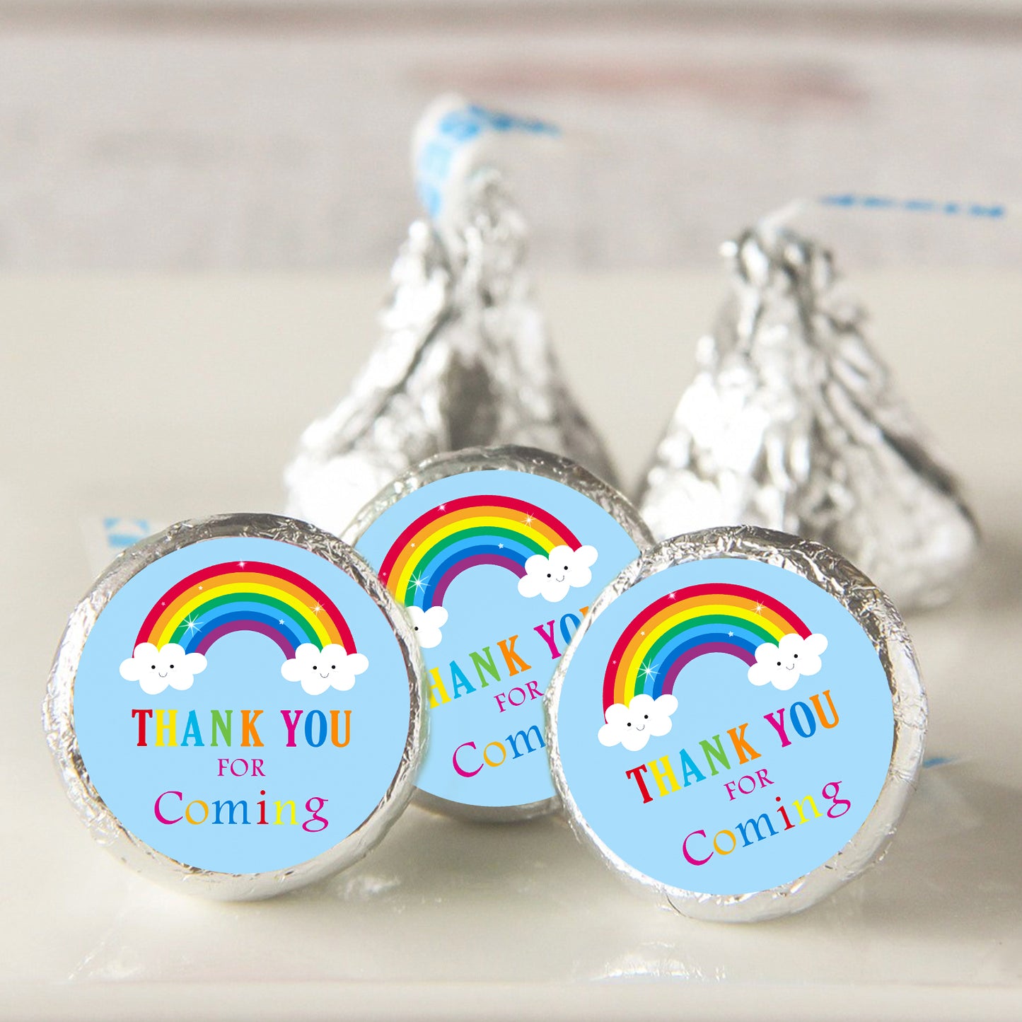 Anwyll Thank You for Coming Stickers, Rainbow 2 Inch, 120 Pcs, Premium Paper, Waterproof, Party Favors for Baby Shower, Gift Wrapping, Envelope Seals, Wedding