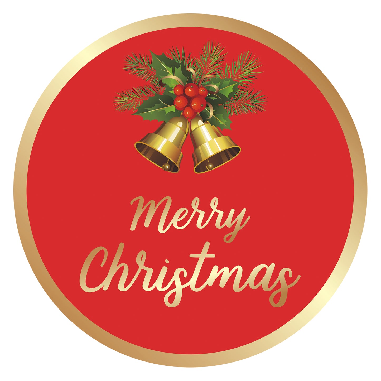 Anwyll Christmas Stickers,Merry Christmas Gift Stickers,120Pcs 2Inch Gold Foil Stamping Christmas Envelope Seal Label Sticker,Self-Adhesive Bell Xmas Gift Stickers,Happy Holiday Sticker for Card Craft