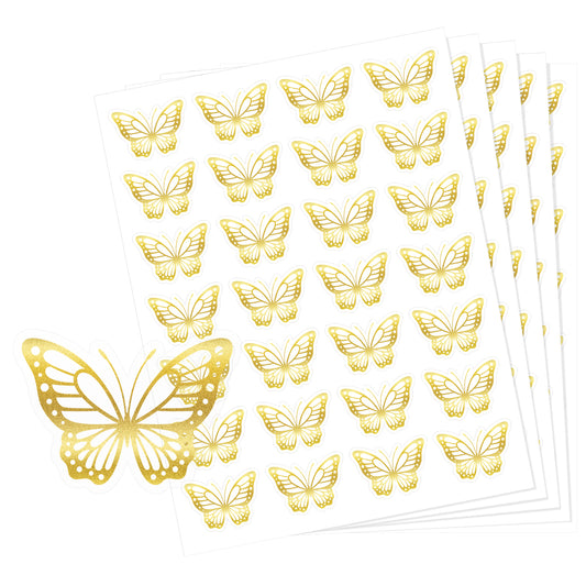 Anwyll Butterfly Stickers,Gold Foil Envelope Seals Stickers,420Pcs Butterfly Preference Stickers,Self-Adhesive Spring Butterfly Labels Stickers for Invitation Card Gift Wrap Wedding Party Baby Shower