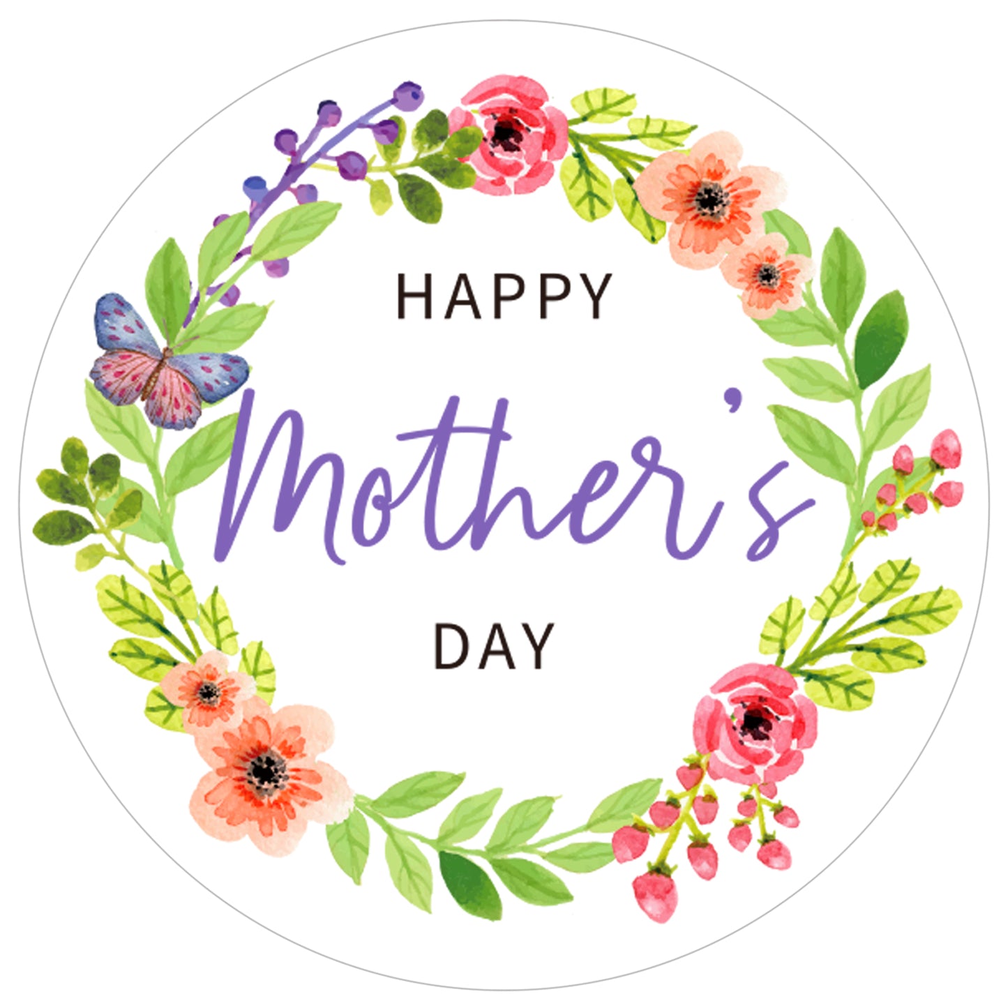 Anwyll Mothers Day Gift Stickers,Happy Mother's Day Stickers,60Pcs 2Inch Large Mothers Day Seal Label Sticker,Self-Adhesive Floral Mothers Day Present Stickers for Gift Wrapping Envelope Flower Card