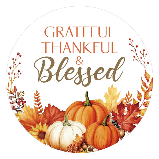 Anwyll Happy Thanksgiving Stickers - Thankful Stickers 60Pcs 2Inch Grateful Thankful Blessed Sticker Decor Self Adhesive Thanksgiving Thank You Sticker for Card Envelope Seal Holiday Fall Party Favors