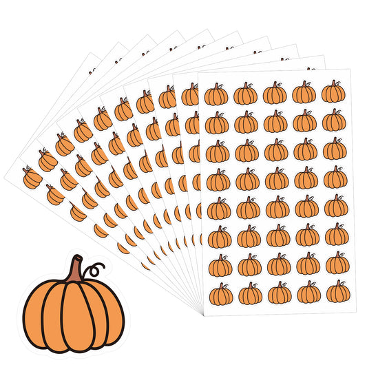 Anwyll Pumpkin Stickers for Kid Adult,400Pcs Happy Halloween Pumpkin Seal Label Sticker,Self-Adhesive Hallo Fall Autumn Stickers,Thanksgiving Pumpkin Stickers,Reward Stickers for Envelope Card Party