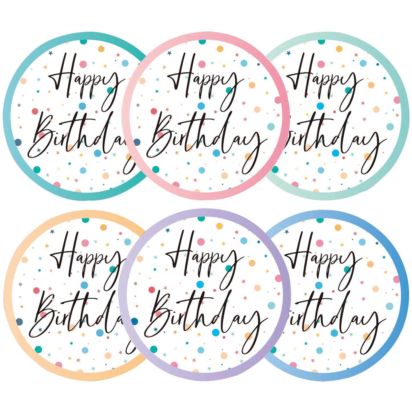 Anwyll Happy Birthday Stickers,120Pcs 2Inch Birthday Party Favors Present Stickers,Circle Gift Stickers,Self-Adhesive Birthday Seals Labels Stickers for Adult Kid,Gift Wrap,Envelope,Card,Party Supply