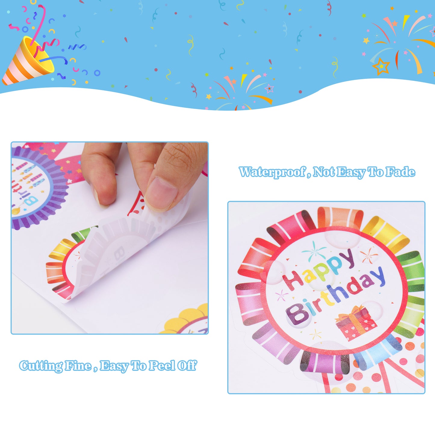 Anwyll Birthday Gift Stickers,Happy Birthday Badge Stickers,210 Pcs It's My Birthday Stickers Labels for Kids Children Teacher Clothing Cake Birthday Party Decorations Home Classroom Supply(2.8×3.6'')