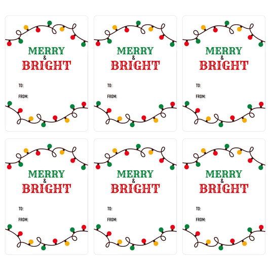 Anwyll Christmas Gift Tags Stickers,Christmas Name Tags Stickers,120Pcs 2x3'' Self-Adhesive Holiday Present Tags Labels Stickers,Light Xmas to from Gift Tags Stickers for Envelope Card Gift Packaging