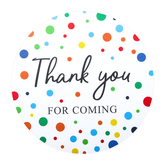 Anwyll Thank You for Coming Stickers,60Pcs 2 Inch Thank You Stickers,Thank You Labels Stickers for Packaging Party Favor,Colourful Dots Circle Stickers for Birthday Wedding Baby Shower Envelope