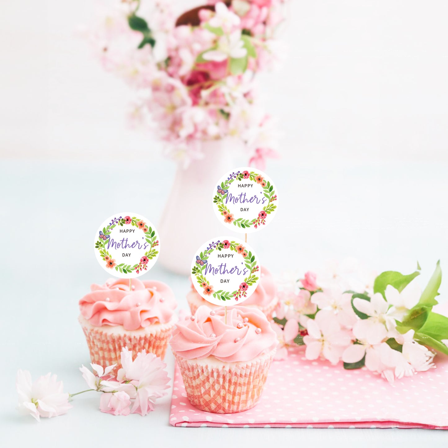 Anwyll Mothers Day Gift Stickers,Happy Mother's Day Stickers,60Pcs 2Inch Large Mothers Day Seal Label Sticker,Self-Adhesive Floral Mothers Day Present Stickers for Gift Wrapping Envelope Flower Card