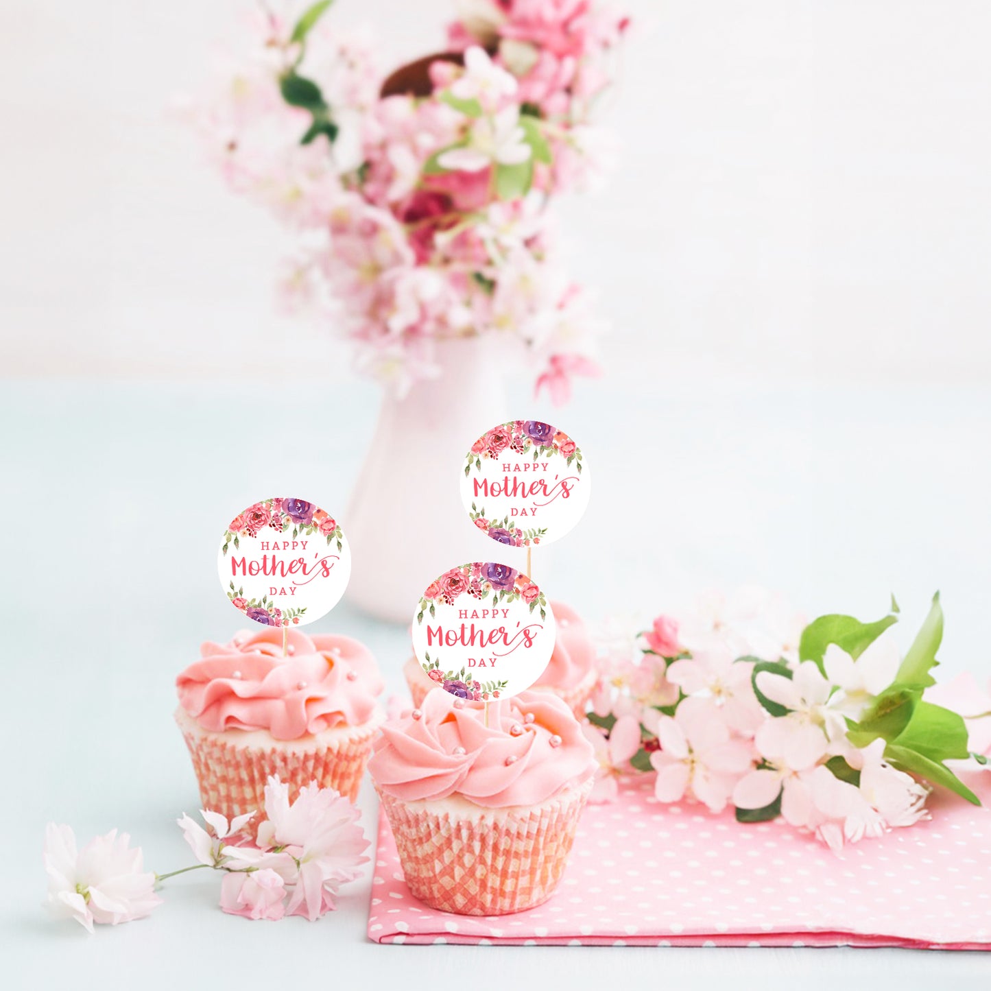 Anwyll Mothers Day Gift Stickers,Happy Mother's Day Stickers,60Pcs 2Inch Round Mothers Day Labels Stickers,Self-Adhesive Floral Mothers Day Present Stickers for Gift Wrap Envelope Seal Card Flower