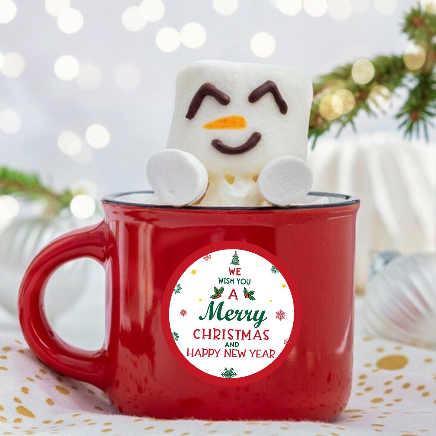 Anwyll Christmas Stickers,Merry Christmas Gift Stickers,120Pcs 2Inch Happy New Year Stickers,Self-Adhesive Christmas Envelope Seal Label Sticker,Holly Xmas Sticker,Happy Holiday Sticker for Card Craft