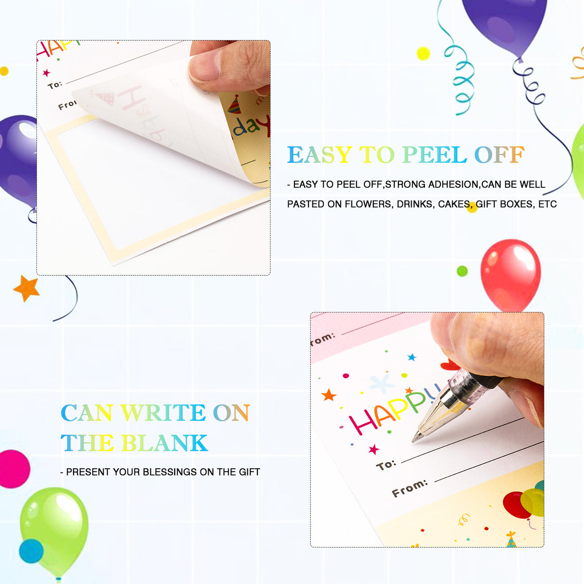 Anwyll Happy Birthday Gift Tags Name Stickers,Happy Birthday to from S ...