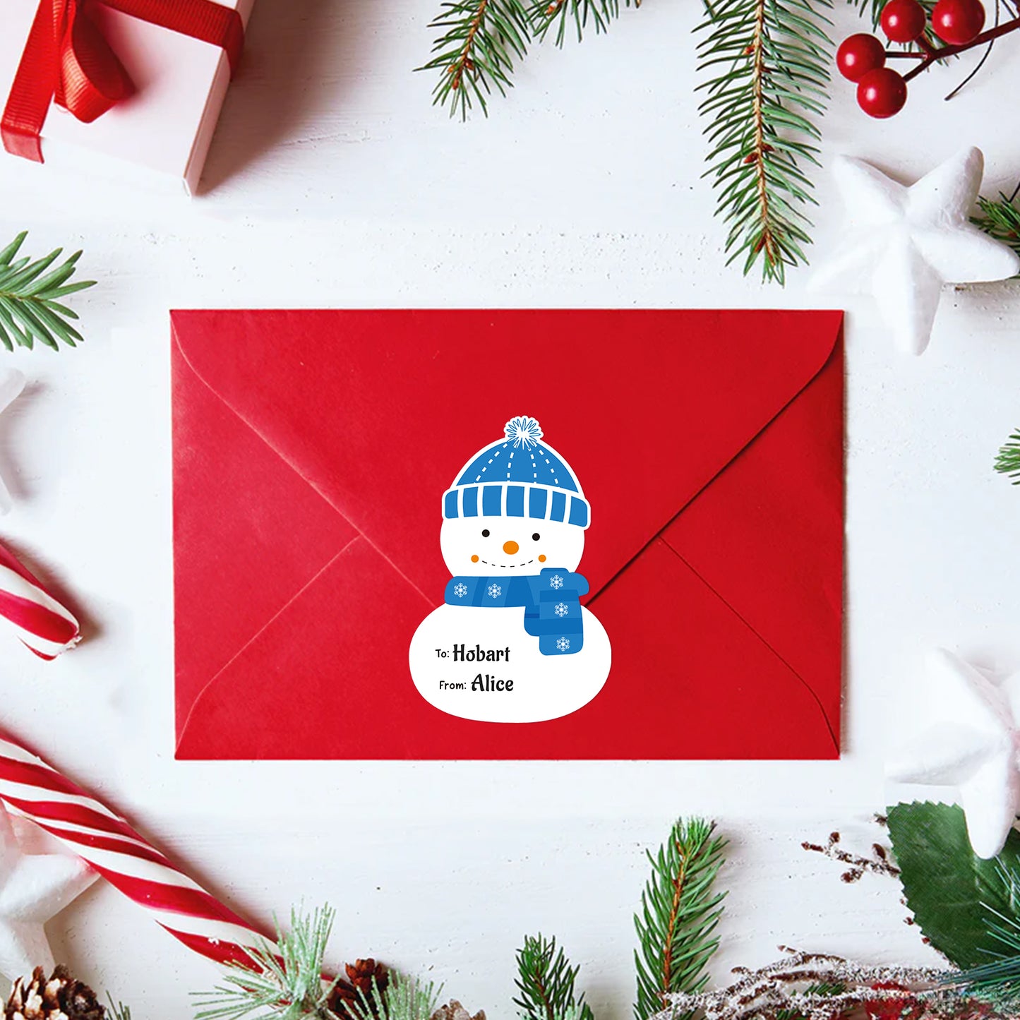 Anwyll Christmas Gift Name Tags Stickers,Self-Adhesive to from Christmas Snowman Labels Stickers,120Pcs 3×2Inch White Xmas Snowman Holiday Name Tags Labels Stickers for Envelope Gift Present Packaging