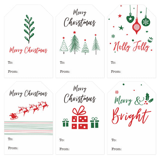 Anwyll Christmas Gift Tags Stickers,Christmas Name Tags Stickers,120Pcs 3x2'' Self-Adhesive Holiday Present Tags Labels Stickers,White Xmas to from Gift Tags Stickers for Envelope Card Gift Packaging