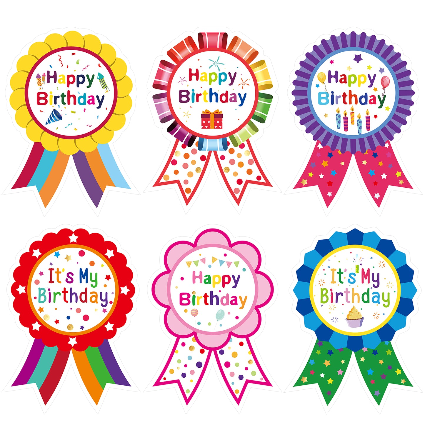 Anwyll Birthday Gift Stickers,Happy Birthday Badge Stickers,210 Pcs It's My Birthday Stickers Labels for Kids Children Teacher Clothing Cake Birthday Party Decorations Home Classroom Supply(2.8×3.6'')