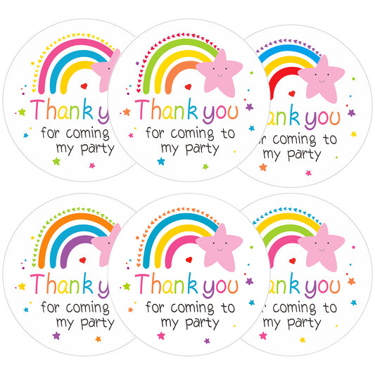 Anwyll Thank You for Coming Stickers,60Pcs 2Inch Rainbow Thank You for Coming to My Party Stickers,Self-Adhesive Thank You Gift Stickers,Cute Thank You Labels Stickers for Birthday Baby Shower Wedding